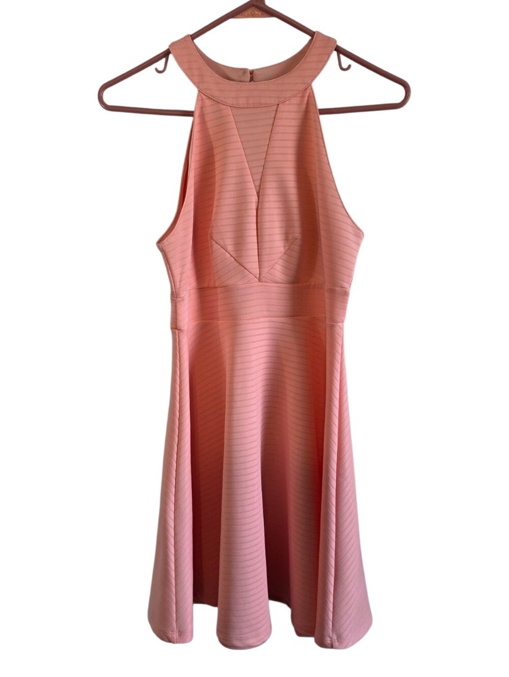Altar'd State High Neck Fit And Flare Keyhole Striped Dress Size Small Pre-Owned